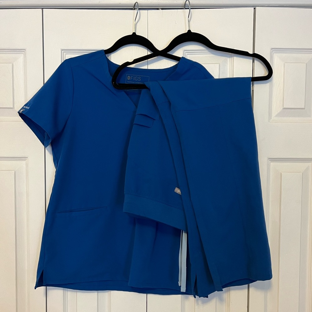 Figs Royal Blue Scrub Set